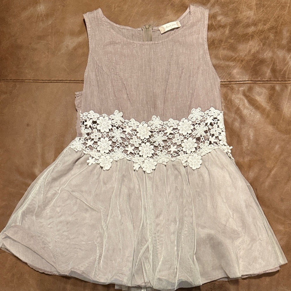Altar'd State Taupe Linen Top